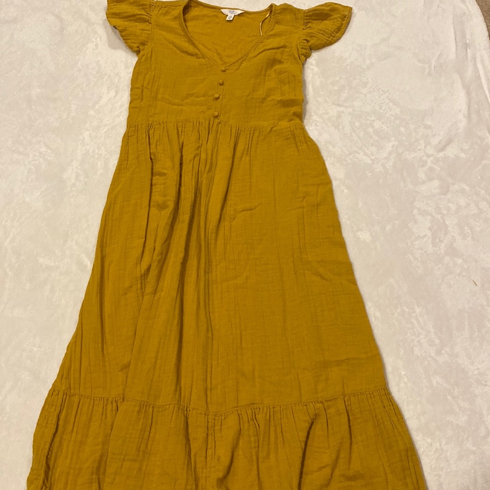 ⭐️2/$20⭐️ Time and Tru Yellow Midi Dress, Small